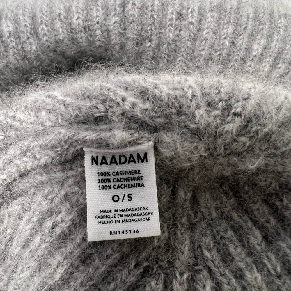 NAADAM Gray Ribbed Knit Hat - Picture 3 of 4
